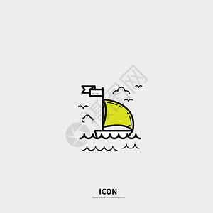 装有帆船的Logo型模版图片
