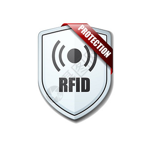 RFID保护盾牌标志图背景图片