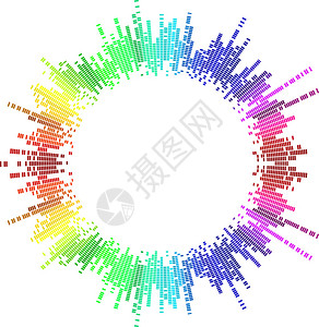 马赛克彩虹圈矢量图背景图片