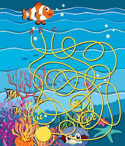 带鱼类和珊瑚礁插图的图片