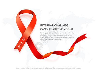 艾滋病意识红色矢量丝带图片