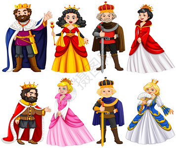 国王和后插图的不同角色图片