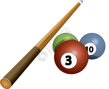 球杆和球的数字复合图像图片