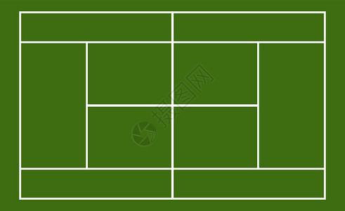 模板中符合实际的网球场线条图片