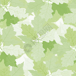 无缝的绿色叶子模式矢量E图片