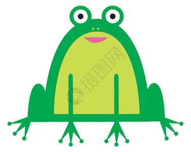 卡通快乐绿色青蛙矢量图图片