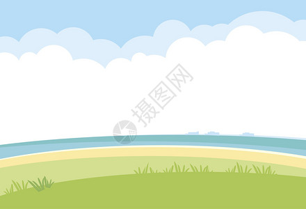简单景观矢量背景含有海草和背景图片