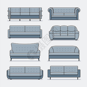 沙发设计风格的矢量图图片