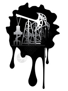 石油工业垃圾设计与黑色飞溅图片