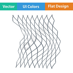 以ui颜色显示的渔捞网的平面设计图标图片