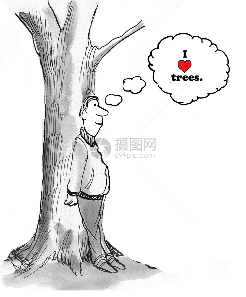 关于一个爱树的人漫画图片