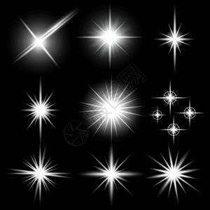 创意概念的矢量光效应恒星爆发图片
