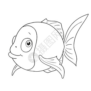 卡通人品有趣的鱼可爱的鱼类背景图片
