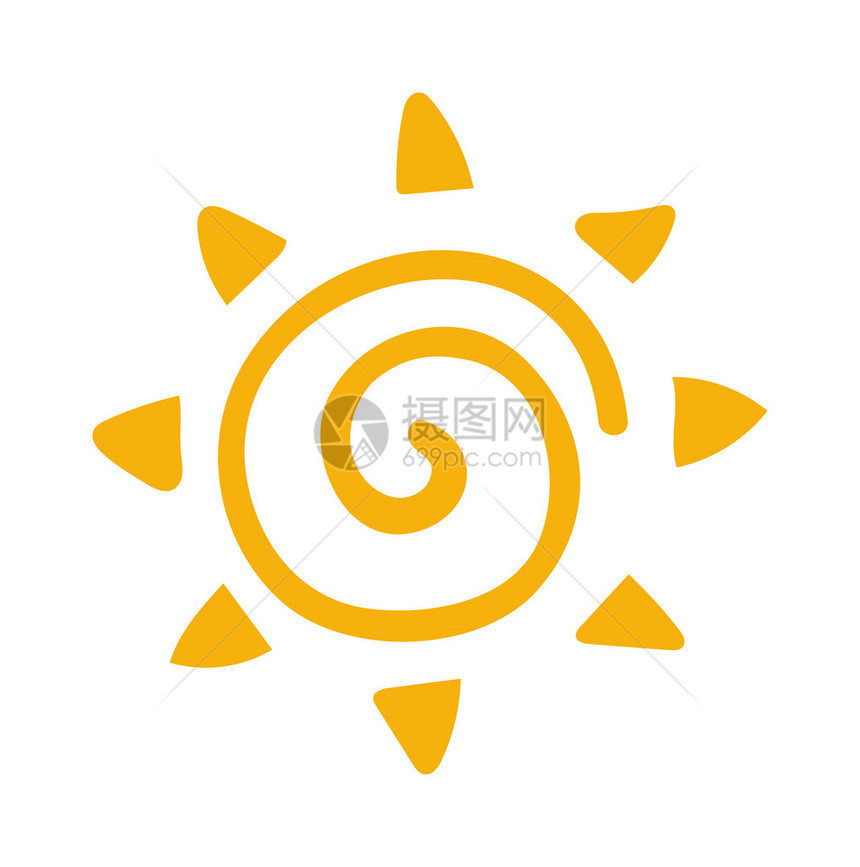 孤立在白色背景上的矢量太阳图标图片