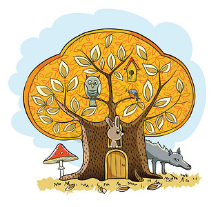 儿童书籍插图tabbit的森林小屋图片