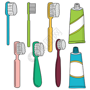 向量组的牙刷和牙膏图片