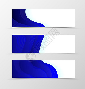 一组横幅设计信头的条纹蓝颜图片