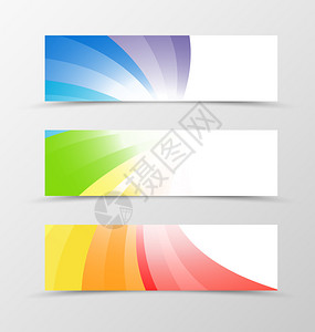 横幅设计集标题的横幅彩虹风格的横幅设计背景图片
