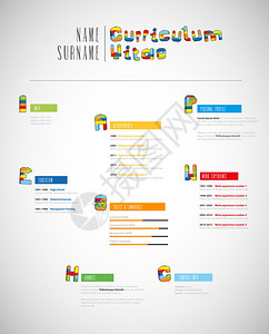 基于创意砖的简历模板背景图片