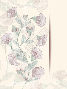花卉设计卡矢量图可用于网站背景和贺卡或封面装饰图片