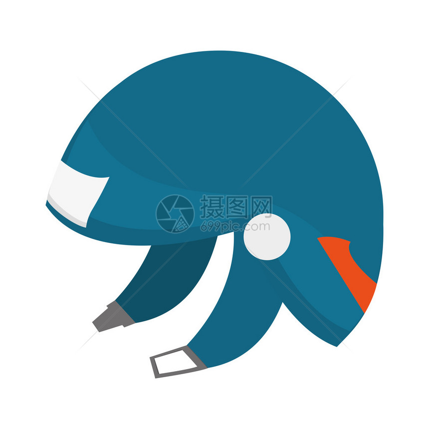 平面设计蓝色滑雪头盔图标矢量图图片