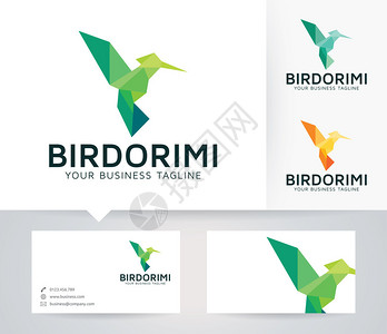 BirdOrigami鸟类病媒徽标图片