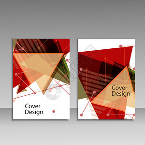 宣传册模板布局封面设计年度报告杂志传单或具有三角几何背景的图片