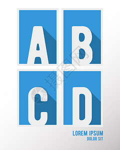 字母体模板一组字母ABCD标志或图片