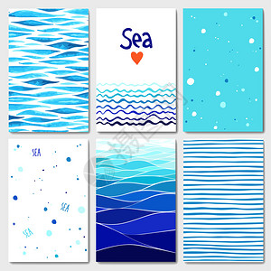 6个可爱卡片模板有海背图片