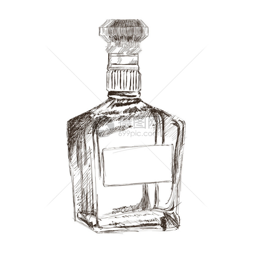 简单设计平板设计的酒瓶草图图片