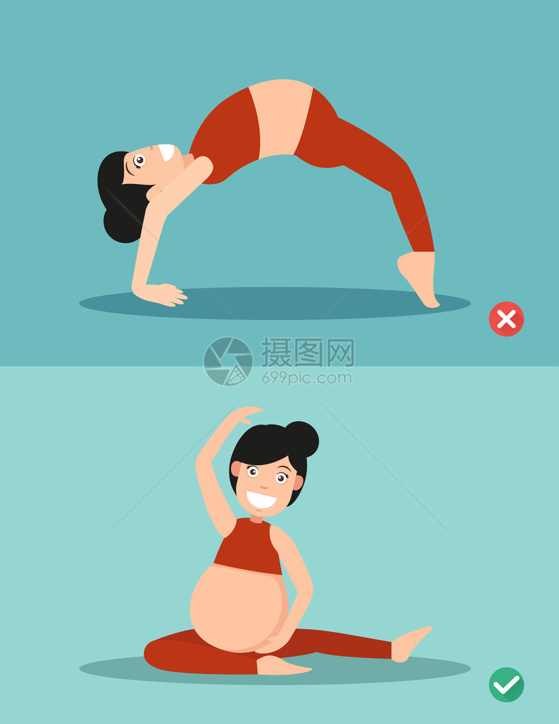 孕妇保健的姿势矢量插图61图片