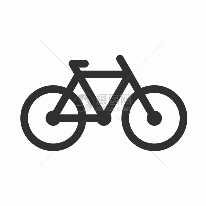 平面样式的矢量自行车图标图标循环标志模板自行车主题在白色背景上的矢图片