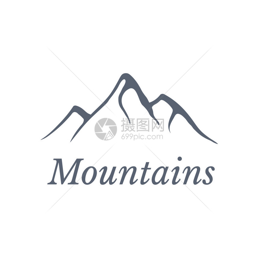 山景观标志矢量图图片