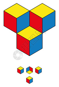 找到第四个立方体插画
