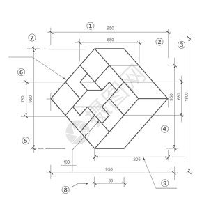 绘制技术图纸的草图图片