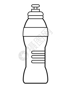 运动用水瓶图标矢量插图片