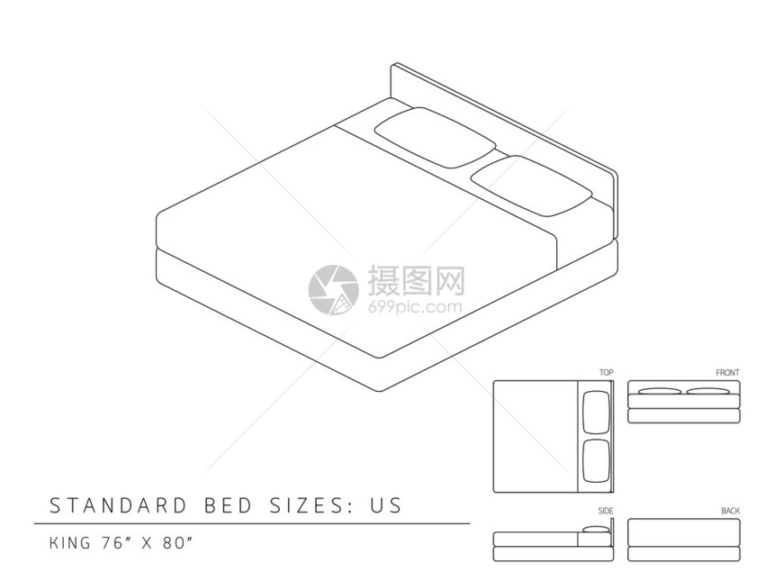 我们的标准床尺寸图片