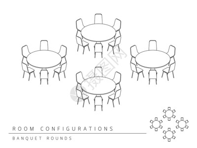 会议室设置布局配置Banquet圆形等度样式图片