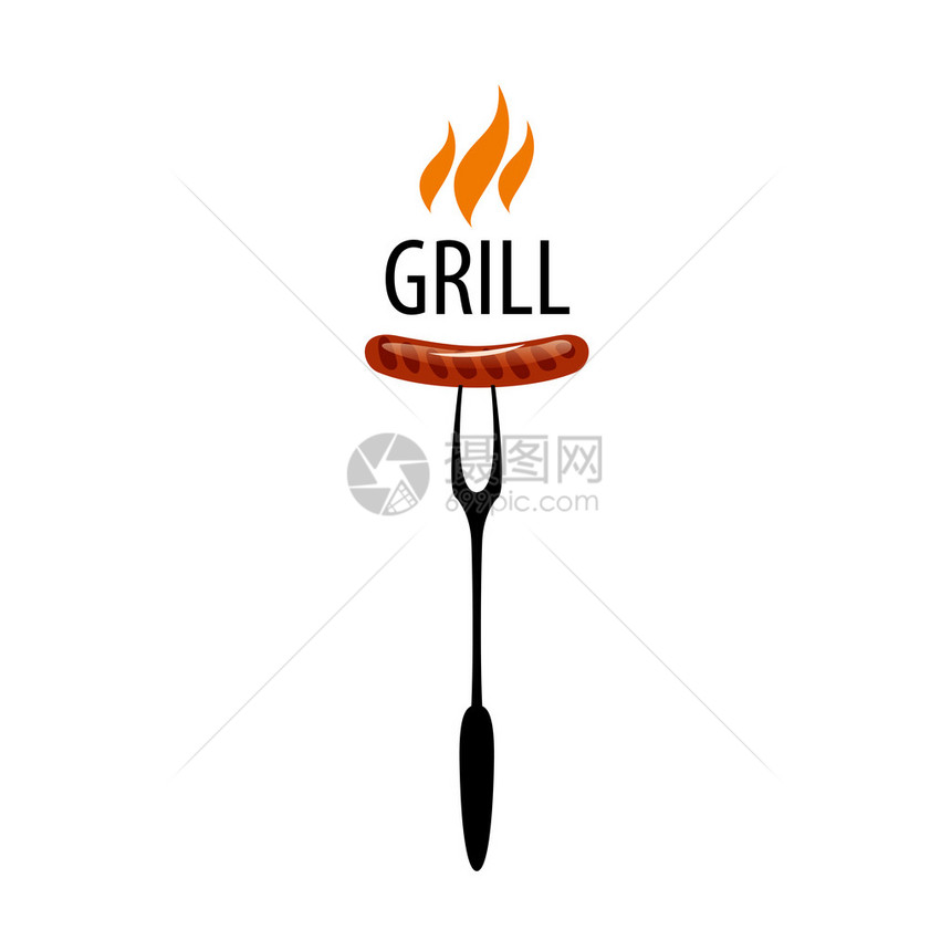 烧烤工具的标志设计模图片