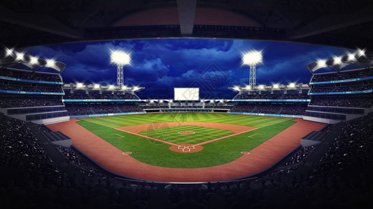 棒球场主题3D插图设计图片