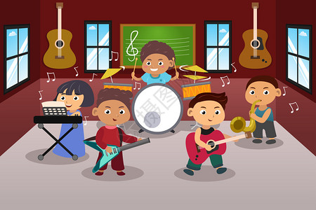 儿童在音乐团背景图片