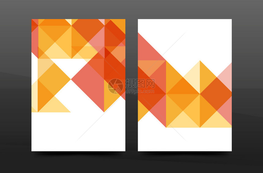 彩色几何设计年度报告a4封面小册子模板布局杂志传单或传单小册子现代最小三角形图片