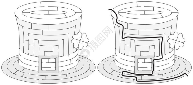 表忠塔为年幼的孩子制造易用帽子迷宫解决插画