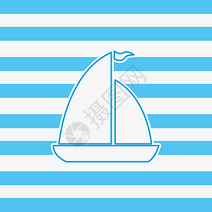 帆船会徽图像矢量图解设计背景图片