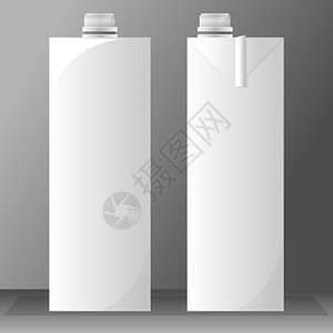 一套用于牛奶果汁和水的电动白箱饮料袋背景图片