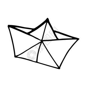 折纸船绘制设计矢量图图片