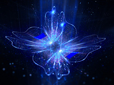 太空中蓝色闪亮的神奇花朵计算机生图片