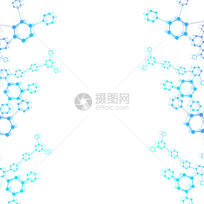 结构分子和通讯Dna原子神经元您设计的科学概念带点的连接线医学技术化学科学图片