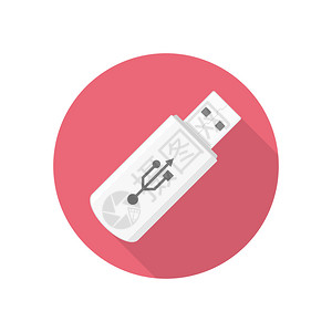 USB闪存棒图标长阴影图片