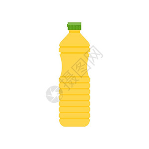 塑料瓶图标向日葵油或食用油插图平板设计矢图片